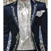 Elegant Embroidery Men Suits Slim Italian Style Prom Party Wedding Tuxedo Fashion 2 Piece Blazer Jacket Pants Costume Homme Same as picture